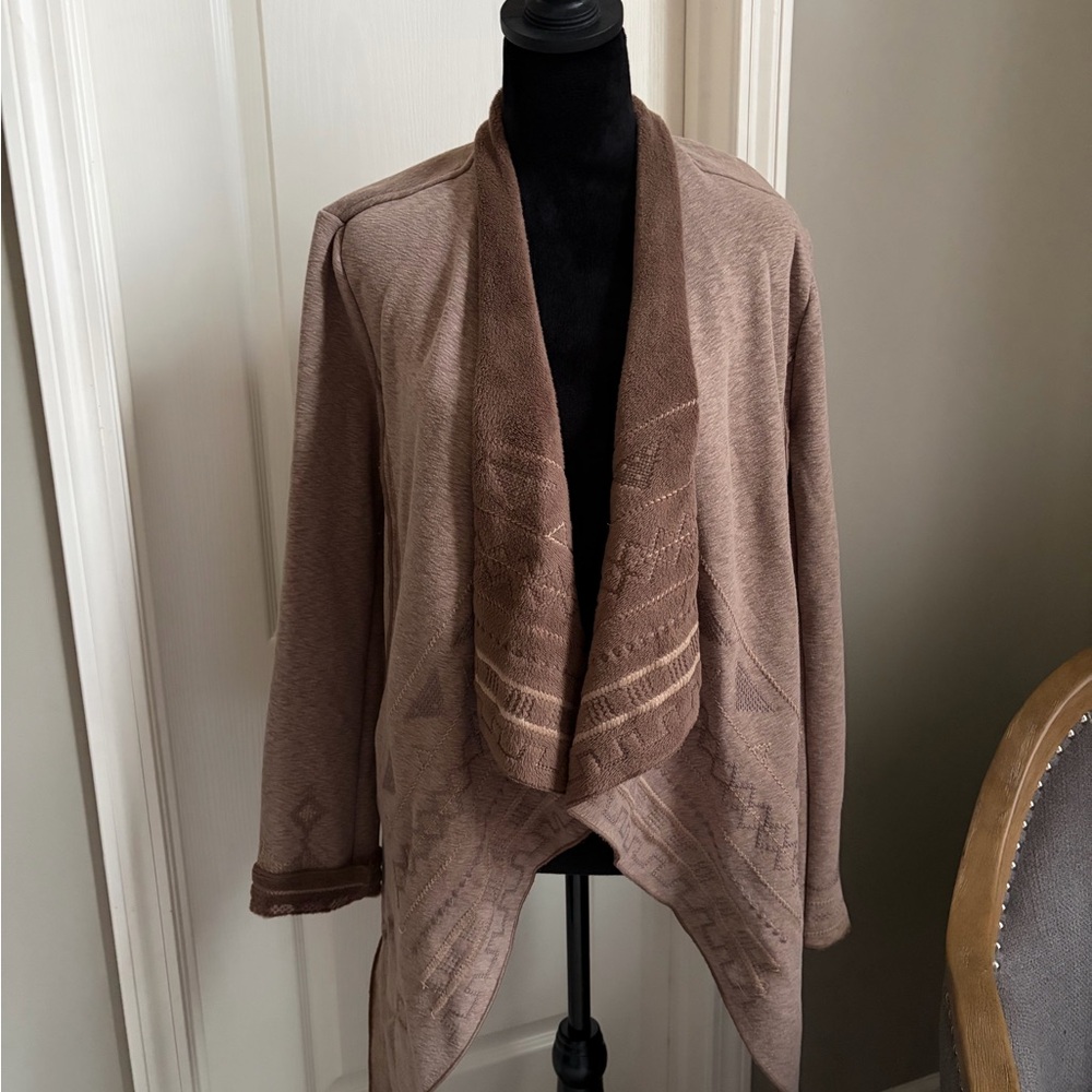 Elegant Tan Open Front Cardigan